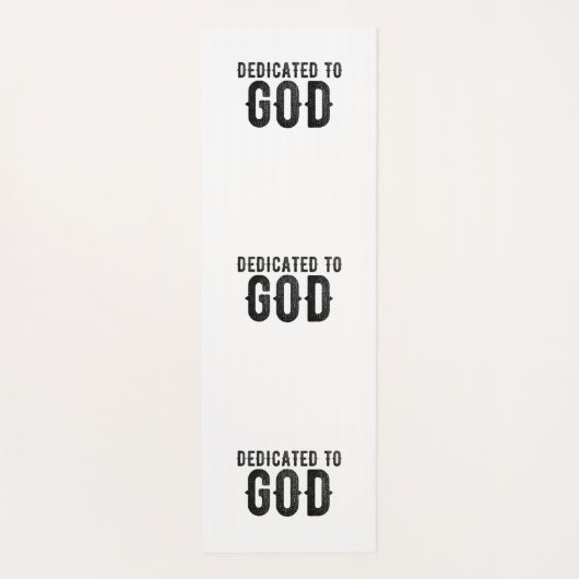 DEDICATED TO GOD  COOL BLACK TEKST YOGAMAT (Achterkant)