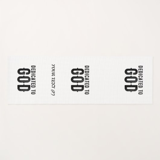 DEDICATED TO GOD  COOL BLACK TEKST YOGAMAT (Voorkant (horizontaal))