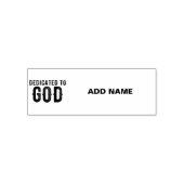 DEDICATED TO GOD  COOL BLACK TEKST  ZELFINKTENDE STEMPEL (Design)