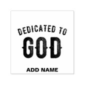 DEDICATED TO GOD COOL BLACK TEKST ZELFINKTENDE STEMPEL (Design)