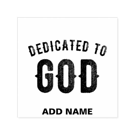 DEDICATED TO GOD COOL  BLACK TEKST  ZELFINKTENDE STEMPEL (Design)