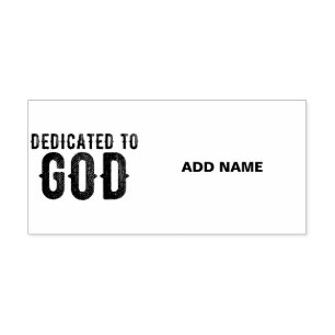 DEDICATED TO GOD COOL BLACK TEKST ZELFINKTENDE STEMPEL