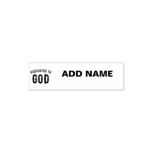 DEDICATED TO GOD COOL BLACK TEKST ZELFINKTENDE STEMPEL