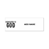 DEDICATED TO GOD  COOL BLACK TEKST  ZELFINKTENDE STEMPEL (Design)