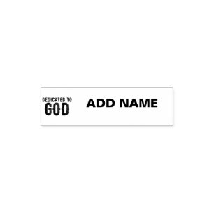 DEDICATED TO GOD COOL BLACK TEKST ZELFINKTENDE STEMPEL
