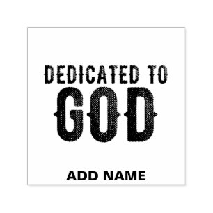 DEDICATED TO GOD COOL BLACK TEKST ZELFINKTENDE STEMPEL