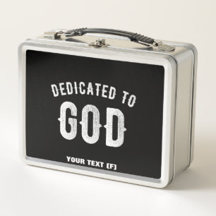 DEDICATED TO GOD  COOL WHITE TEKST