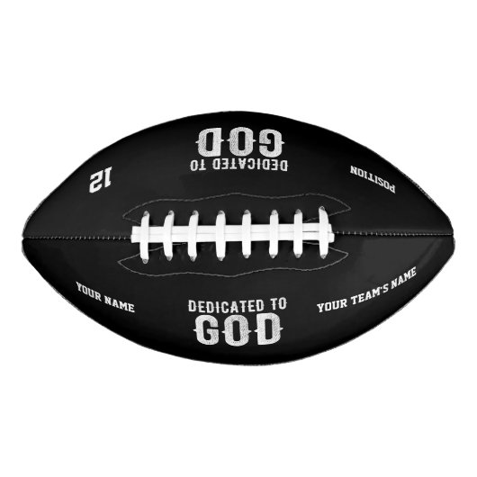 DEDICATED TO GOD COOL  WHITE TEKST AMERICAN FOOTBALL (Voorkant)