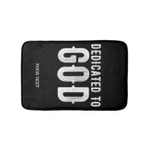 DEDICATED TO GOD COOL WHITE TEKST BADMAT