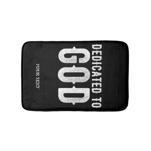 DEDICATED TO GOD COOL WHITE TEKST BADMAT (Voorkant)