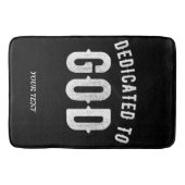 DEDICATED TO GOD COOL WHITE TEKST BADMAT (Voorkant)