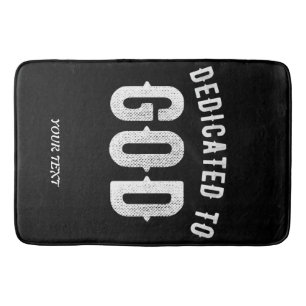 DEDICATED TO GOD  COOL WHITE TEKST BADMAT