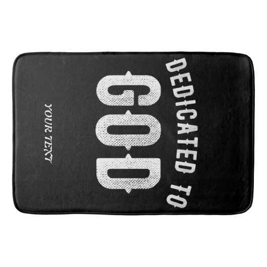 DEDICATED TO GOD COOL WHITE TEKST BADMAT (Voorkant)
