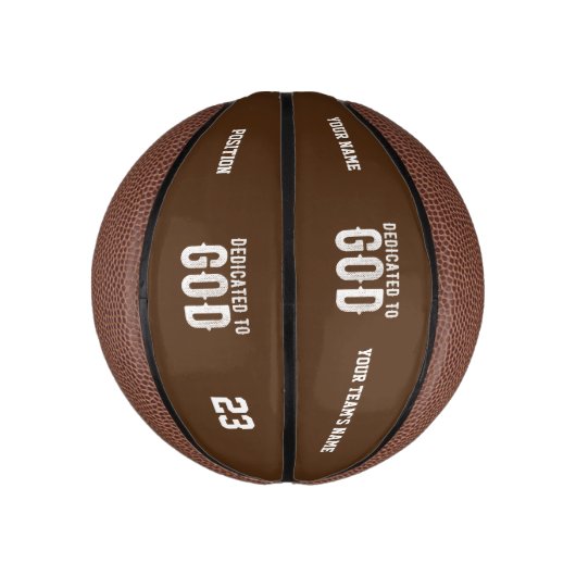 DEDICATED TO GOD COOL  WHITE TEKST BASKETBAL (Verticaal)