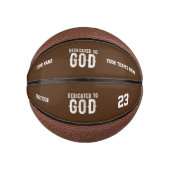 DEDICATED TO GOD COOL  WHITE TEKST BASKETBAL (Voorkant)