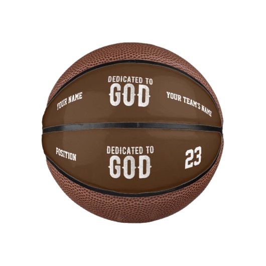 DEDICATED TO GOD COOL  WHITE TEKST BASKETBAL (Voorkant)