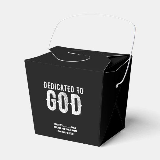 DEDICATED TO GOD COOL  WHITE TEKST BEDANKDOOSJES (Voorkant Zijde)