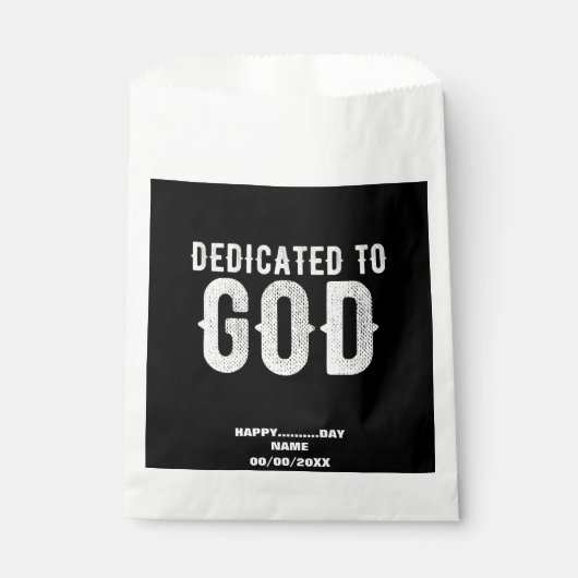 DEDICATED TO GOD COOL  WHITE TEKST BEDANKZAKJE (Voorkant)
