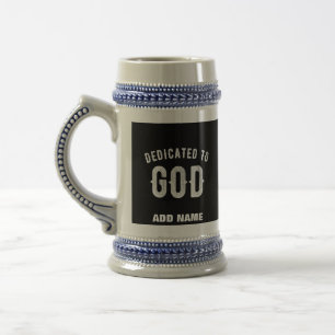 DEDICATED TO GOD  COOL WHITE TEKST BIERPUL