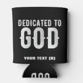 DEDICATED TO GOD COOL WHITE TEKST BLIKJESKOELER (Achterkant)
