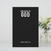 DEDICATED TO GOD COOL  WHITE TEKST BRIEFPAPIER (Staand voorkant)