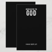 DEDICATED TO GOD COOL  WHITE TEKST BRIEFPAPIER (Voorkant / Achterkant)