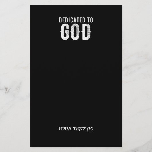 DEDICATED TO GOD COOL  WHITE TEKST BRIEFPAPIER (Voorkant)