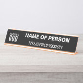 DEDICATED TO GOD COOL  WHITE TEKST BUREAU NAAMBORDJE (Voorkant)