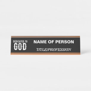 DEDICATED TO GOD COOL  WHITE TEKST BUREAU NAAMBORDJE