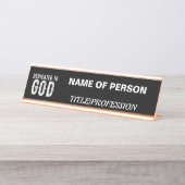 DEDICATED TO GOD COOL  WHITE TEKST BUREAU NAAMBORDJE (Voorkant)