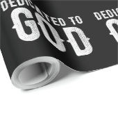 DEDICATED TO GOD COOL  WHITE TEKST CADEAUPAPIER (Rol Hoek)
