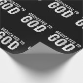 DEDICATED TO GOD COOL  WHITE TEKST CADEAUPAPIER (Hoek)
