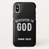 DEDICATED TO GOD COOL WHITE TEKST Case-Mate iPhone CASE (Achterkant)