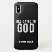 DEDICATED TO GOD COOL WHITE TEKST Case-Mate iPhone CASE (Achterkant)