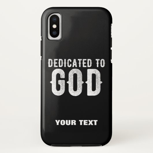 DEDICATED TO GOD COOL WHITE TEKST Case-Mate iPhone CASE (Achterkant)