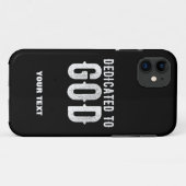DEDICATED TO GOD COOL WHITE TEKST Case-Mate iPhone CASE (Achterkant (horizontaal))