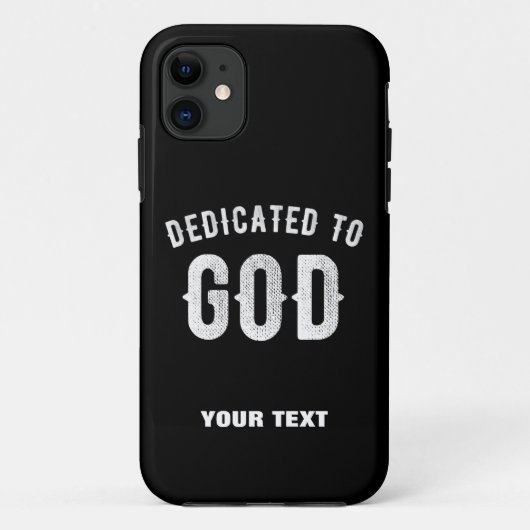 DEDICATED TO GOD  COOL WHITE TEKST Case-Mate iPhone CASE (Achterkant)
