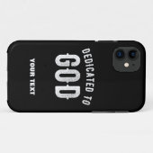 DEDICATED TO GOD  COOL WHITE TEKST Case-Mate iPhone CASE (Achterkant (horizontaal))