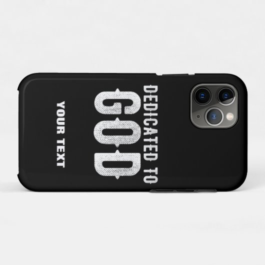 DEDICATED TO GOD COOL WHITE TEKST Case-Mate iPhone CASE (Achterkant (horizontaal))