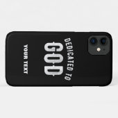 DEDICATED TO GOD COOL WHITE TEKST Case-Mate iPhone CASE (Achterkant (horizontaal))