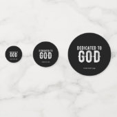 DEDICATED TO GOD COOL  WHITE TEKST CONFETTI (Achterkanten)