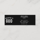 DEDICATED TO GOD  COOL WHITE TEKST CONTACTKAARTJE (Voorkant)