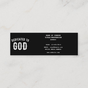 DEDICATED TO GOD COOL WHITE TEKST CONTACTKAARTJE