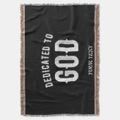 DEDICATED TO GOD COOL WHITE TEKST DEKEN (Voorkant Verticaal)