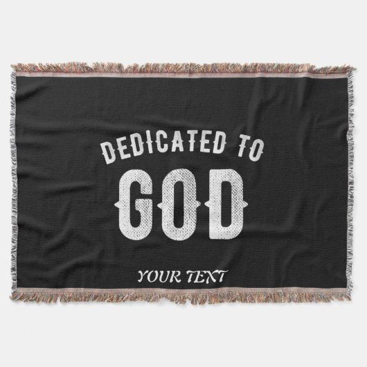 DEDICATED TO GOD COOL WHITE TEKST DEKEN (Voorkant)