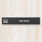 DEDICATED TO GOD  COOL WHITE TEKST DEURBORDJE (Voorkant)