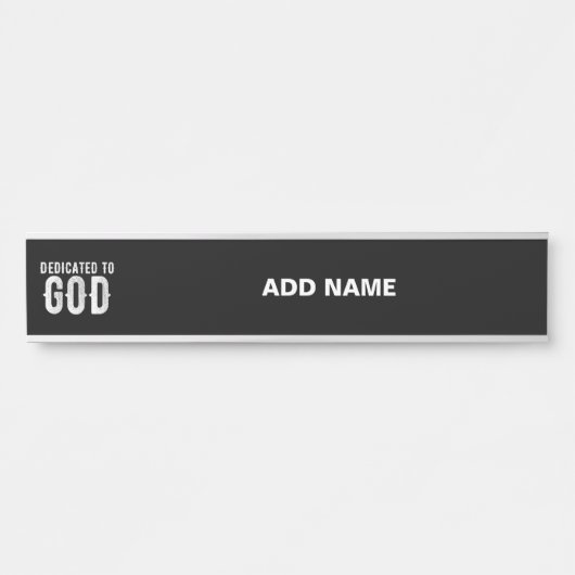 DEDICATED TO GOD COOL  WHITE TEKST DEURBORDJE (Voorkant)