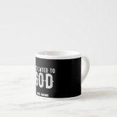 DEDICATED TO GOD COOL WHITE TEKST ESPRESSO KOP (Voorkant rechts)