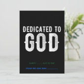 DEDICATED TO GOD COOL WHITE TEKST FEESTDAGENKAART (Staand voorkant)
