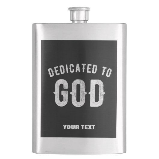 DEDICATED TO GOD  COOL WHITE TEKST FLACON (Voorkant)